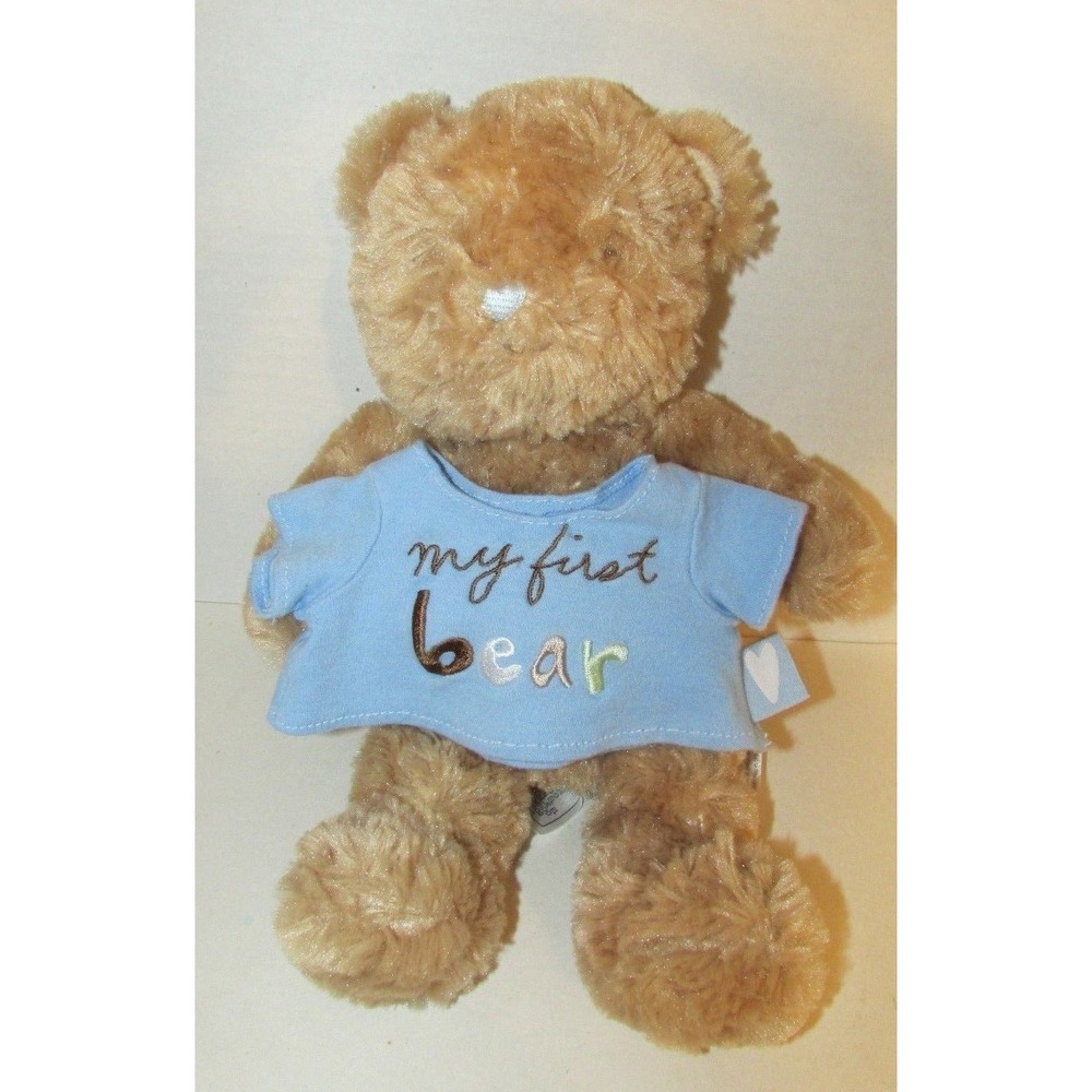 Sandra Magsamen plush tan teddy bear My‎ 1st first bear blue shirt heart nose